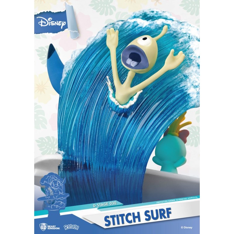 Disney Summer Series diorama PVC D-Stage Stitch Surf 15 cm