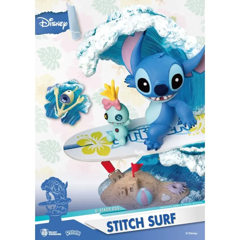 Disney Summer Series diorama PVC D-Stage Stitch Surf 15 cm | 4711385241327