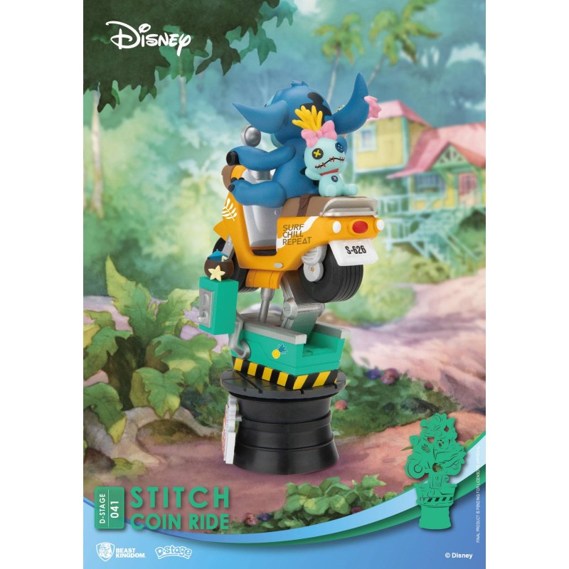 Disney diorama PVC D-Stage Stitch Coin Ride 16 cm