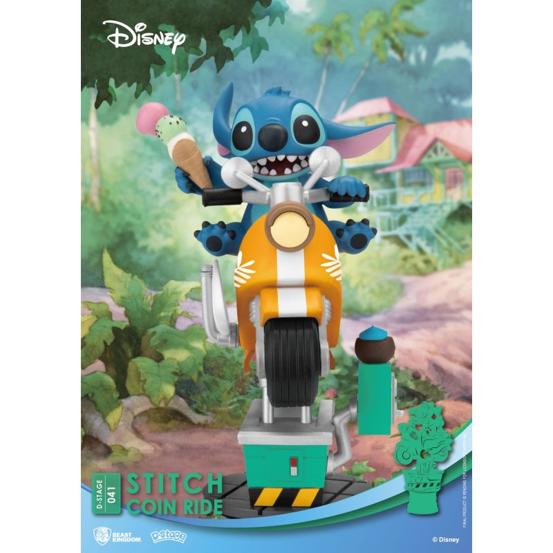Disney diorama PVC D-Stage Stitch Coin Ride 16 cm