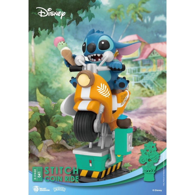 Disney diorama PVC D-Stage Stitch Coin Ride 16 cm