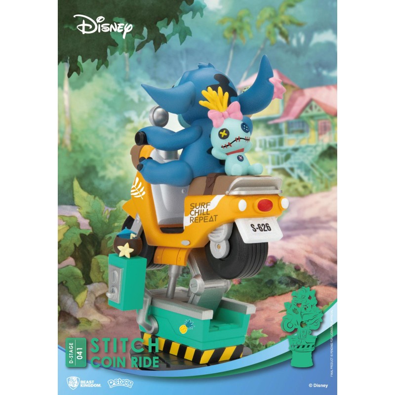 Disney diorama PVC D-Stage Stitch Coin Ride 16 cm