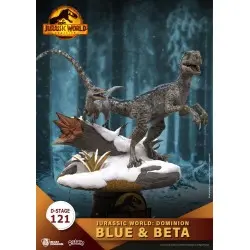Jurassic World : Le Monde d'après D-Stage PVC Diorama Blue & Beta 13 cm reproduction | 4711203451433