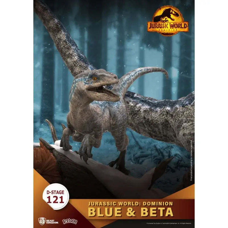 Jurassic World : Le Monde d'après D-Stage PVC Diorama Blue & Beta 13 cm reproduction | 4711203451433