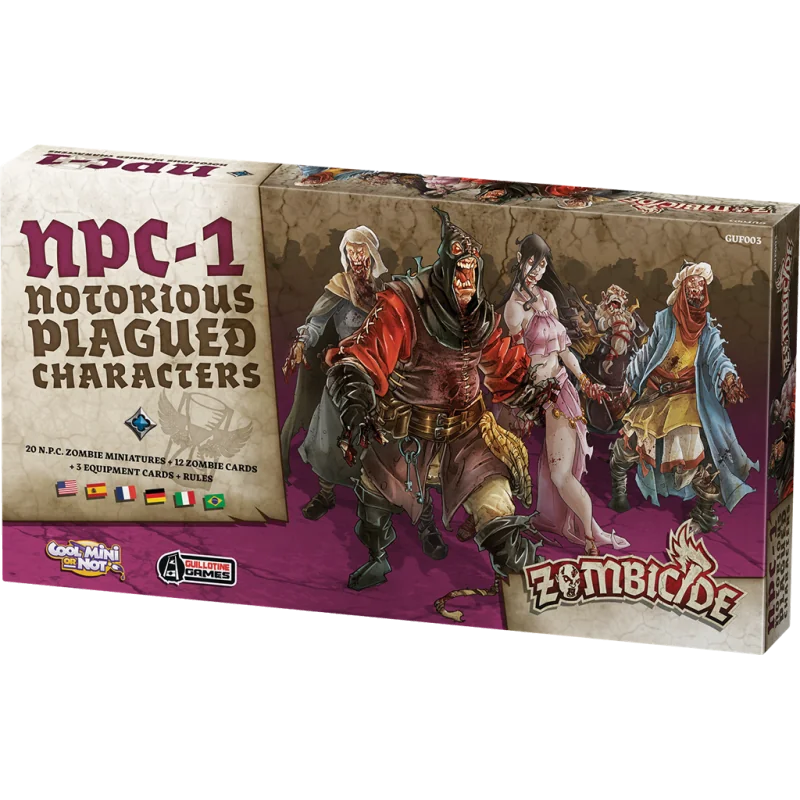 Spel: Zombicide Black Plague: beruchte geplaagde personages
Uitgever: CMON / Edge
Engelse versie