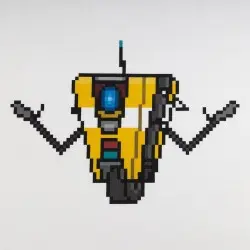 Borderlands T-Shirt Claptrap Pixel Art (S) | 0840316416443