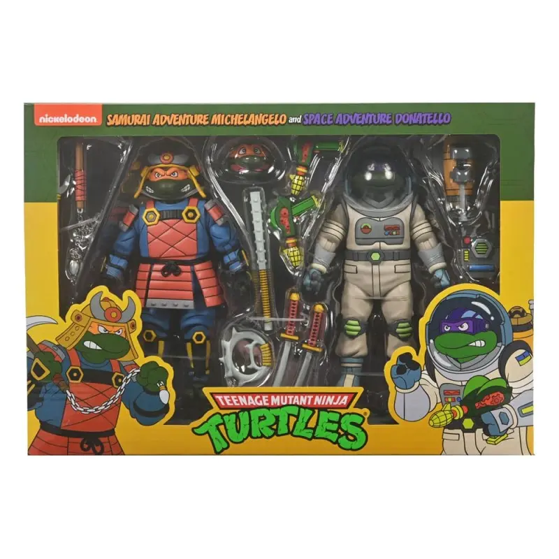 Tortues Ninja (Cartoon) pack 2 figurines Space Adventure & Samurai Turtles 18 cm       | 0634482543450