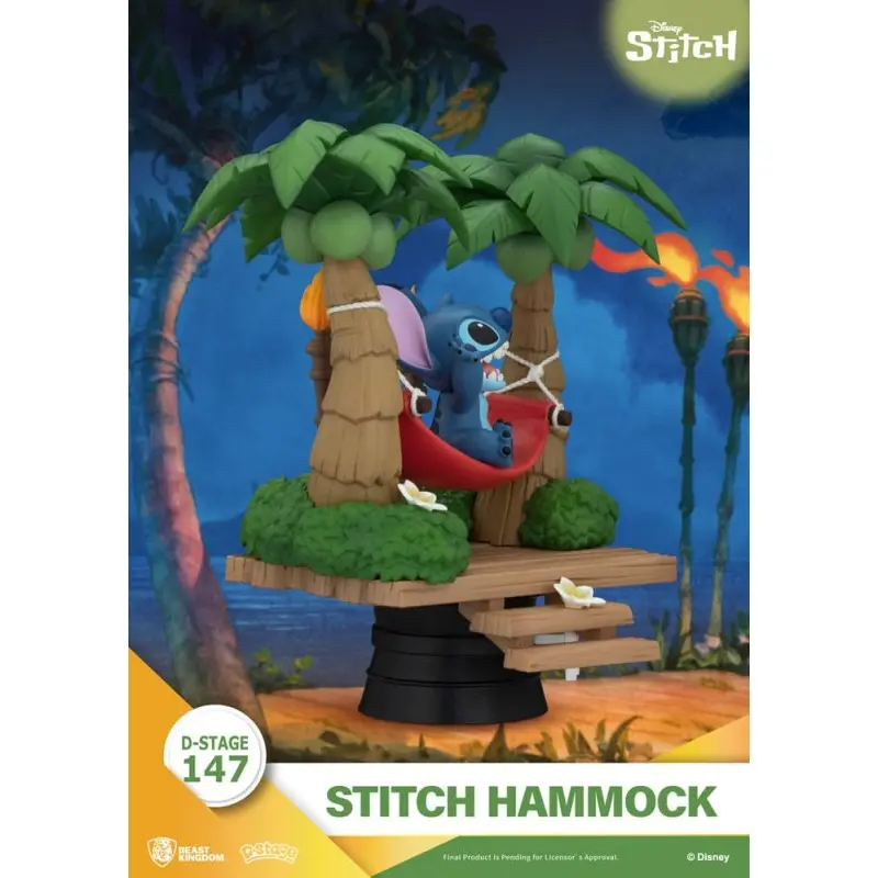 Lilo & Stitch diorama PVC D-Stage Stitch Hammock 13 cm | 4711385247855