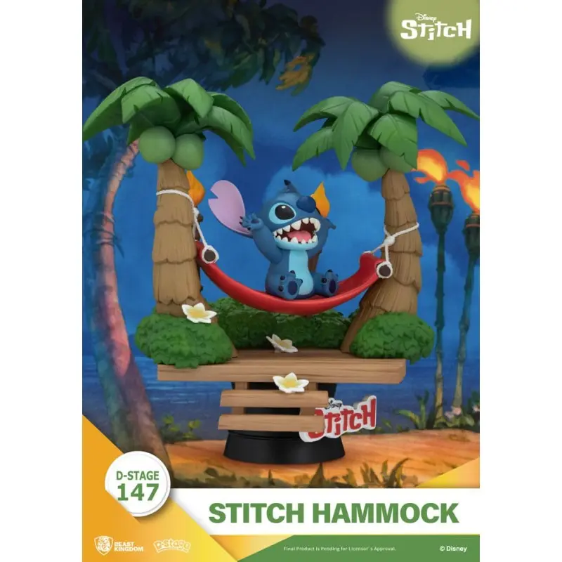 Lilo & Stitch diorama PVC D-Stage Stitch Hammock 13 cm | 4711385247855