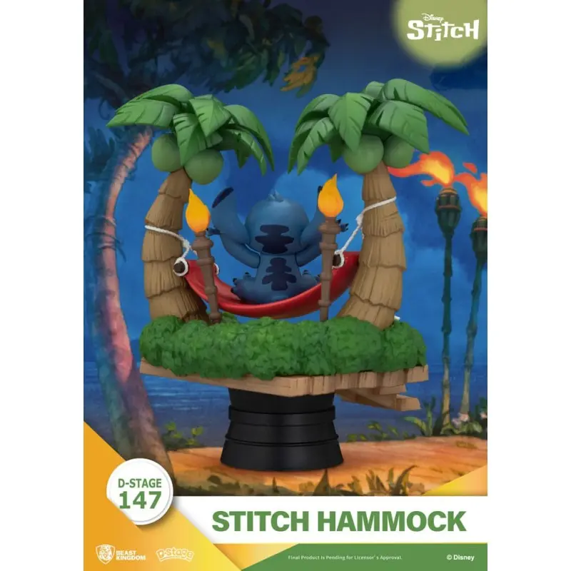 Lilo & Stitch diorama PVC D-Stage Stitch Hammock 13 cm | 4711385247855