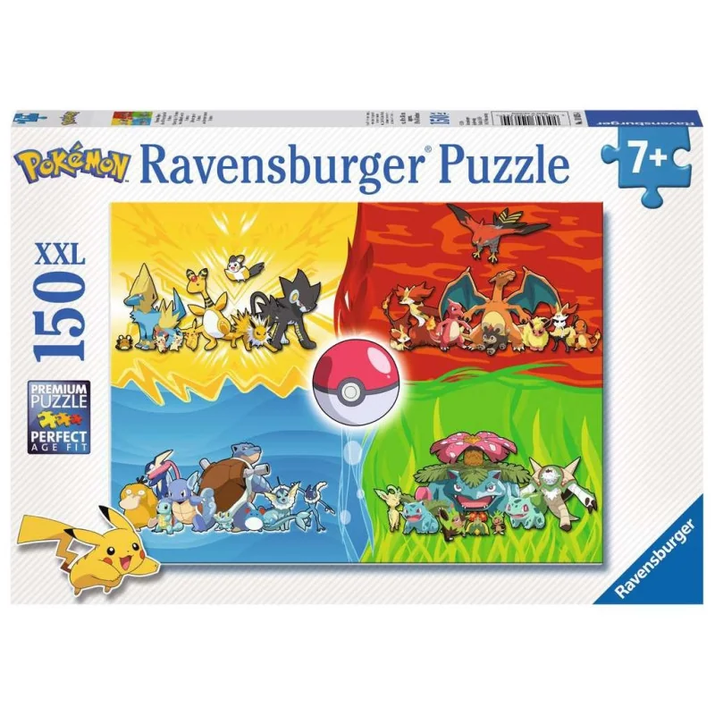 Pokémon - Puzzel 150 p XXL - De verschillende soorten Pokémon | 4005556100354