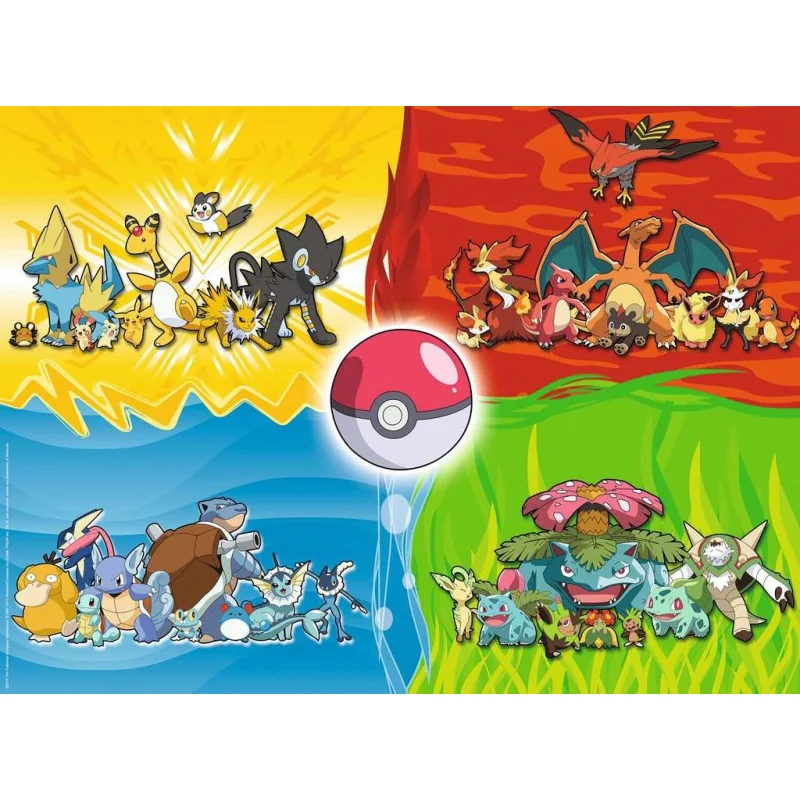 Pokémon - Puzzel 150 p XXL - De verschillende soorten Pokémon | 4005556100354