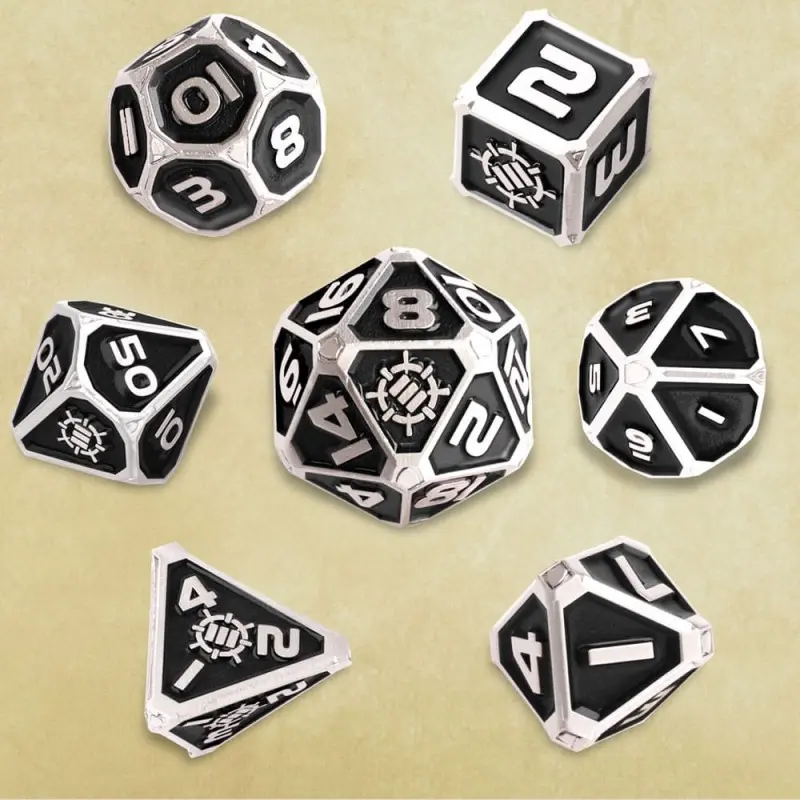 Enhance Tabletop Series Métal RPG Set de cubes Black (7) | 0637836621804