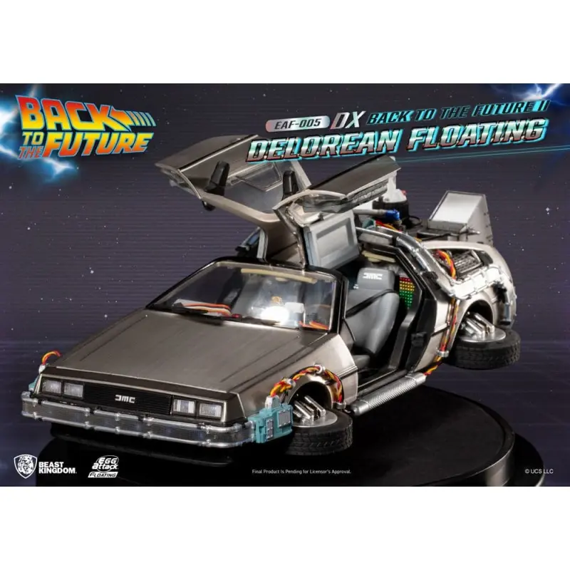 Back to the Future Statuette Egg Attack Floating Back to the Future II DeLorean Deluxe Version heo EU Exclusive 20 cm | 4711385243116