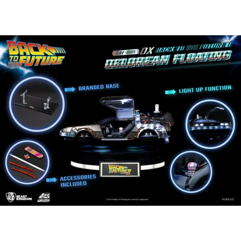 Back to the Future Statuette Egg Attack Floating Back to the Future II DeLorean Deluxe Version heo EU Exclusive 20 cm | 4711385243116