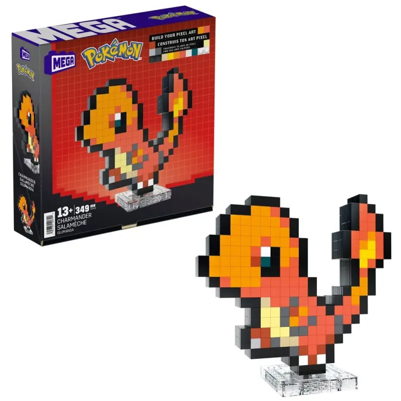 Pokémon jeu de construction MEGA Salaméche Pixel Art | 0194735190799