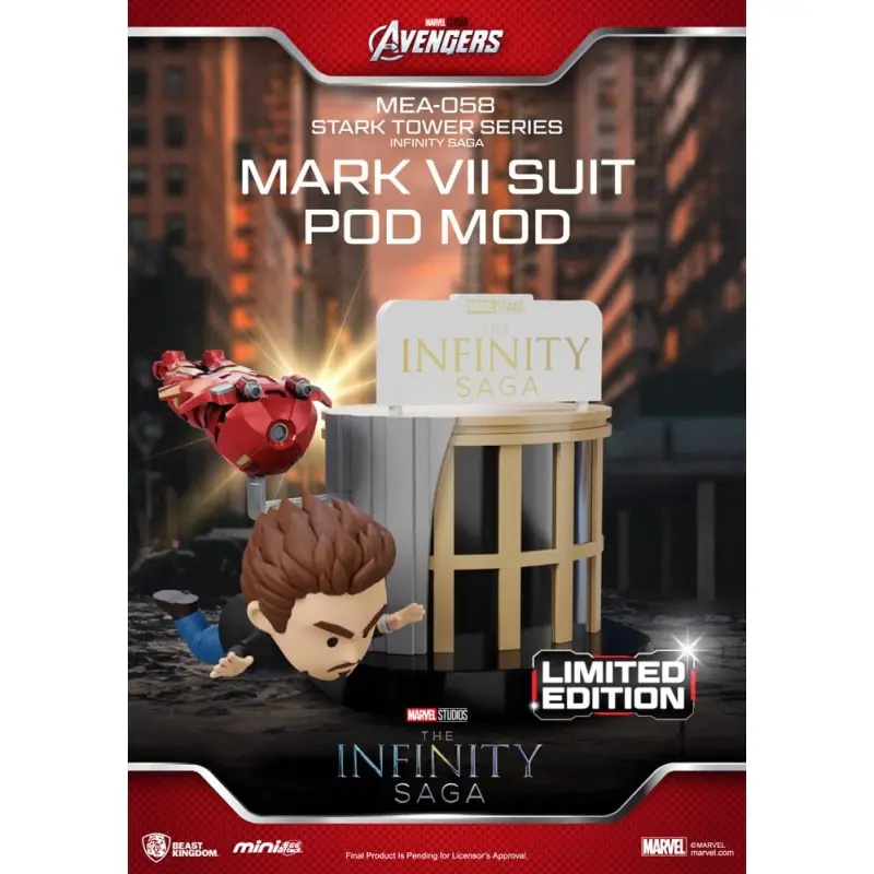 Marvel figurine Mini Egg Attack The Infinity Saga Stark Tower series Tony Stark & Mark VII suit pod mod 12 cm | 4711203459545