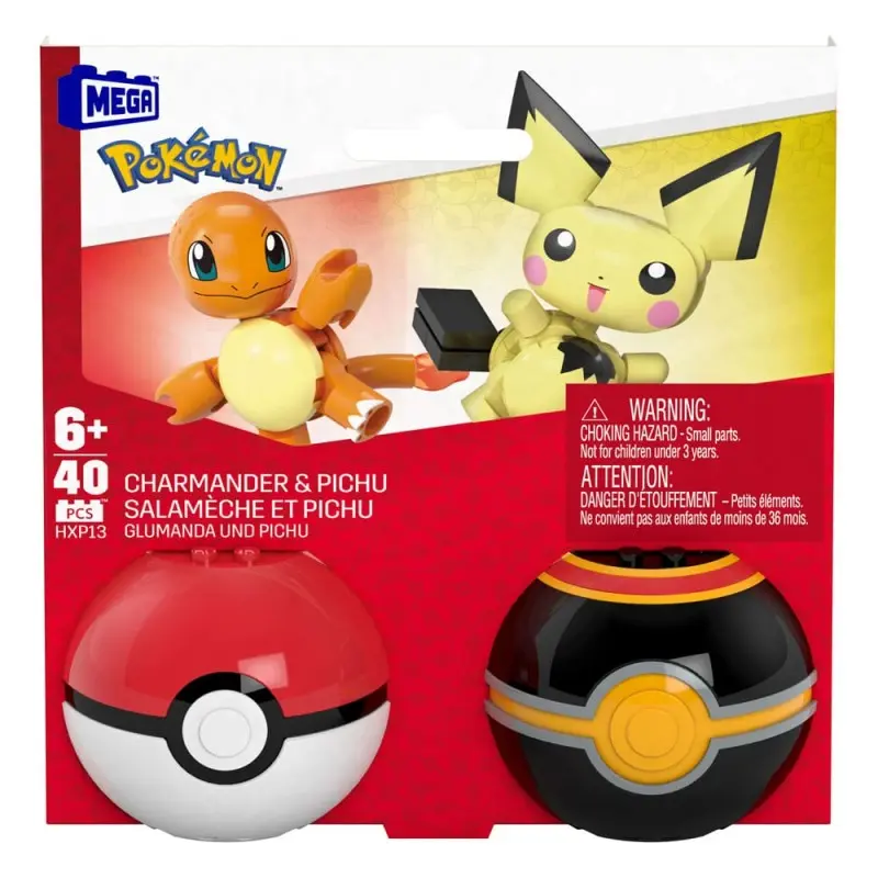 Pokémon jeu de construction MEGA Poké Ball Collection: Salamèche & Pichu | 0194735235759