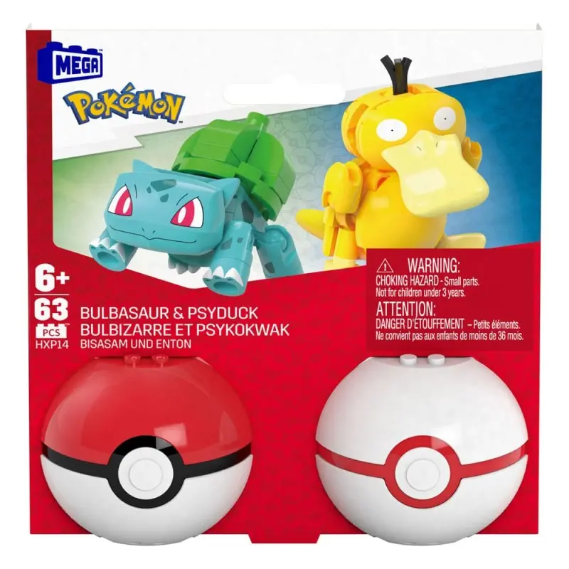 Pokémon jeu de construction MEGA Poké Ball Collection: Bulbizarre & Psykokwak | 0194735235742