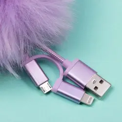 Pusheen Câble de chargement USB 3in1 avec porte-clés Pom Pom | 5060491776759