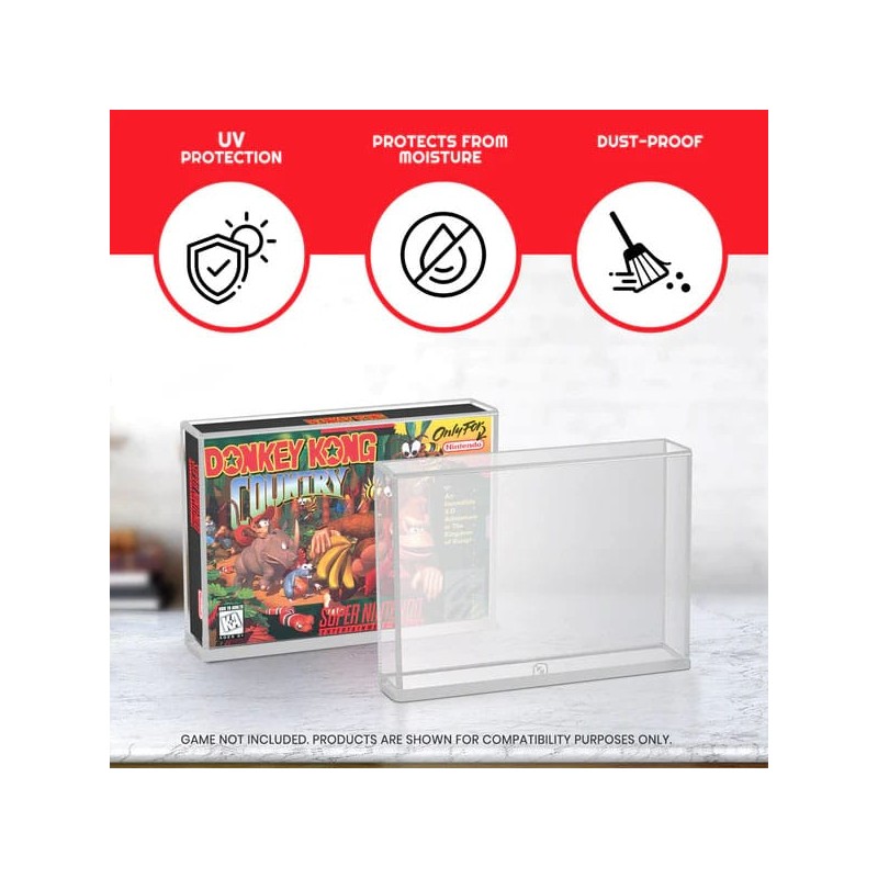 Pack 2 boîtes de protection en acrylique pour jeuxr SNES/N64 Games