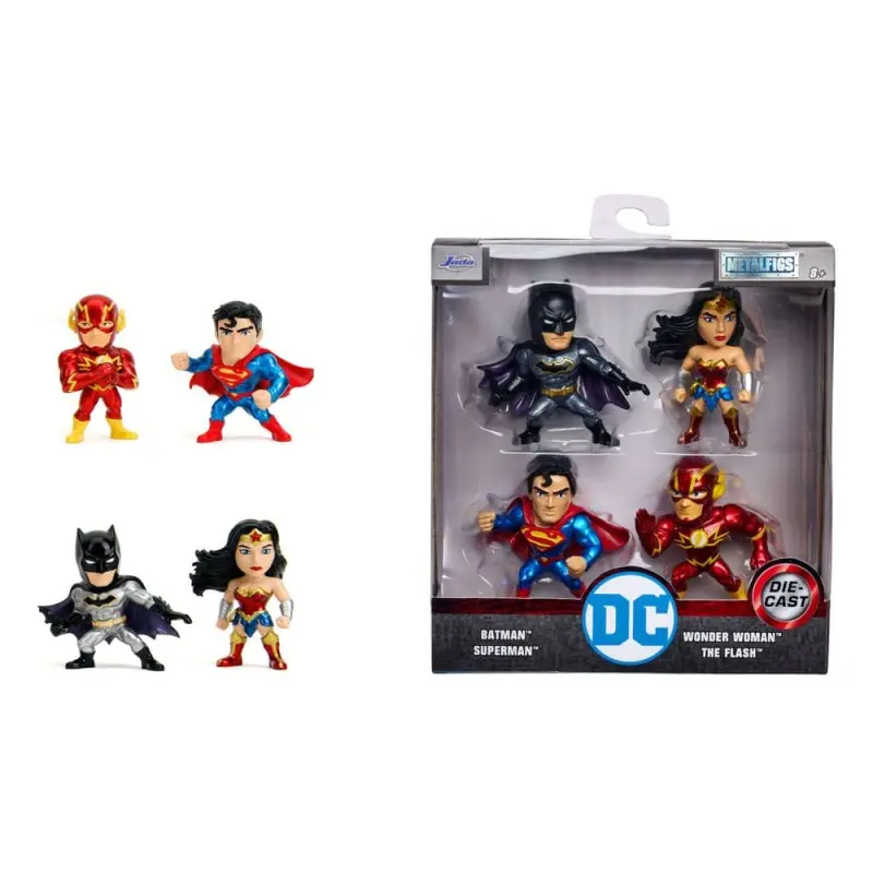 DC Comics pack 4 figurines Diecast Nano Metalfigs Wave 1 4 cm     | 4006333088308