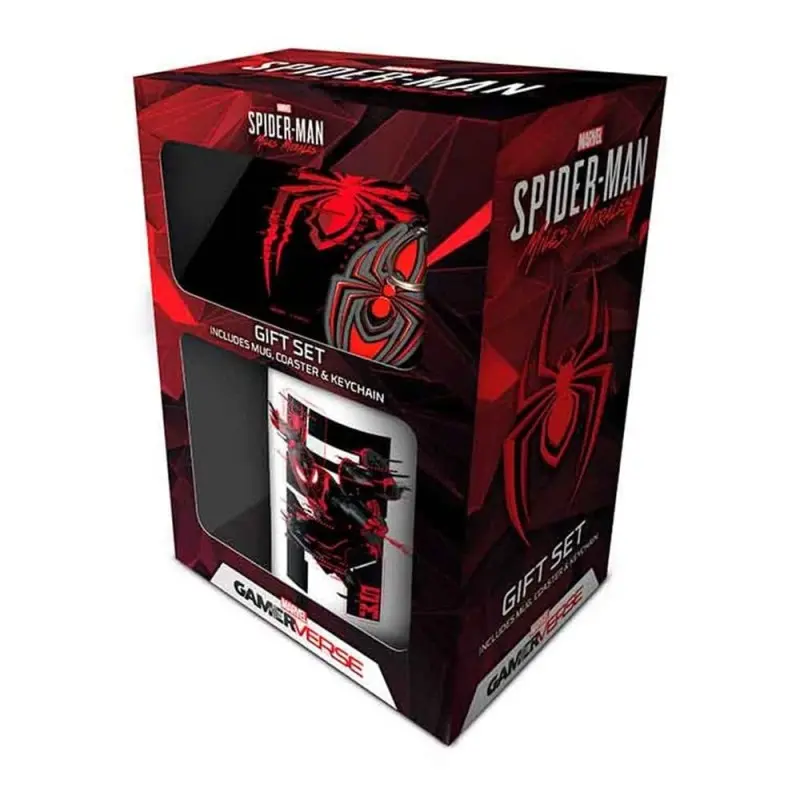 Marvel set mug, sous-verre et porte-clés Spider-Man Miles Morales Web Glitch | 5050293859446