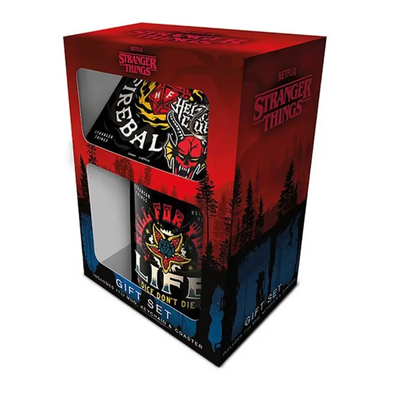 Stranger Things set mug, sous-verre et porte-clés Hellfire | 5050293860558