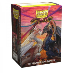 Produit : Brushed Art Standard size Sleeves - Valentine Dragon 2023 (100 Sleeves) Marque : Dragon Shield