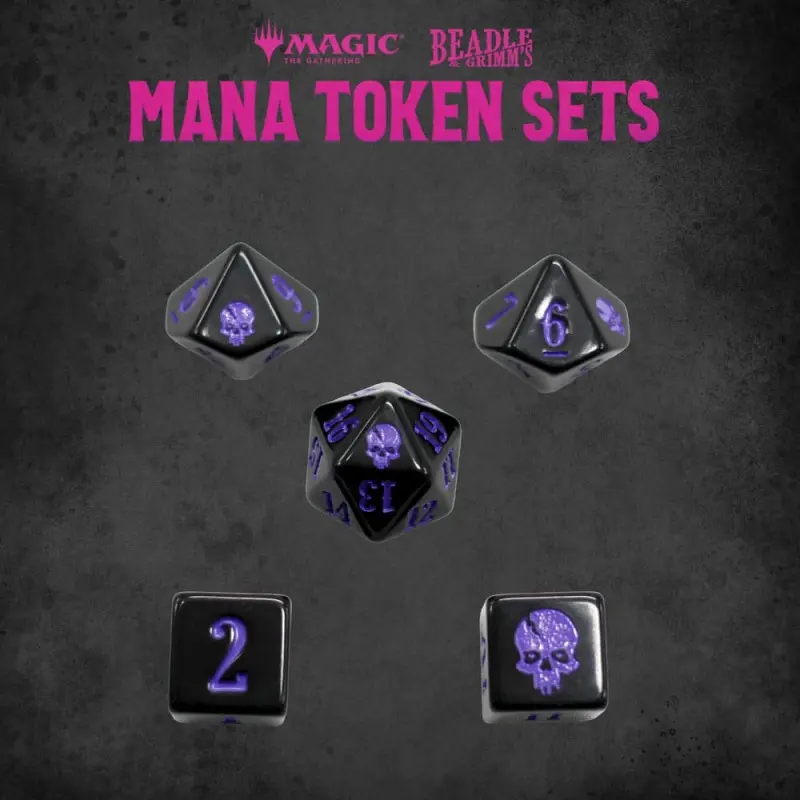 Magic the Gathering Dice and Token Pack Black Mana | 0850060996009