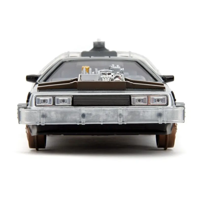 Retour vers le Futur III DeLorean Time Machine Railroad Wheels 1/24 métal Hollywood Rides | 0801310349960