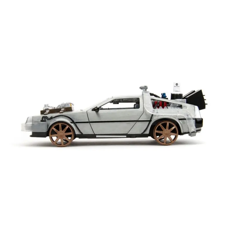 Retour vers le Futur III DeLorean Time Machine Railroad Wheels 1/24 métal Hollywood Rides | 0801310349960