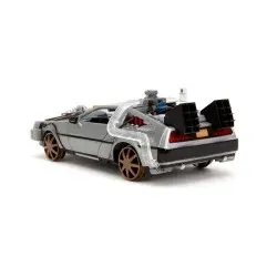 Retour vers le Futur III DeLorean Time Machine Railroad Wheels 1/24 métal Hollywood Rides | 0801310349960
