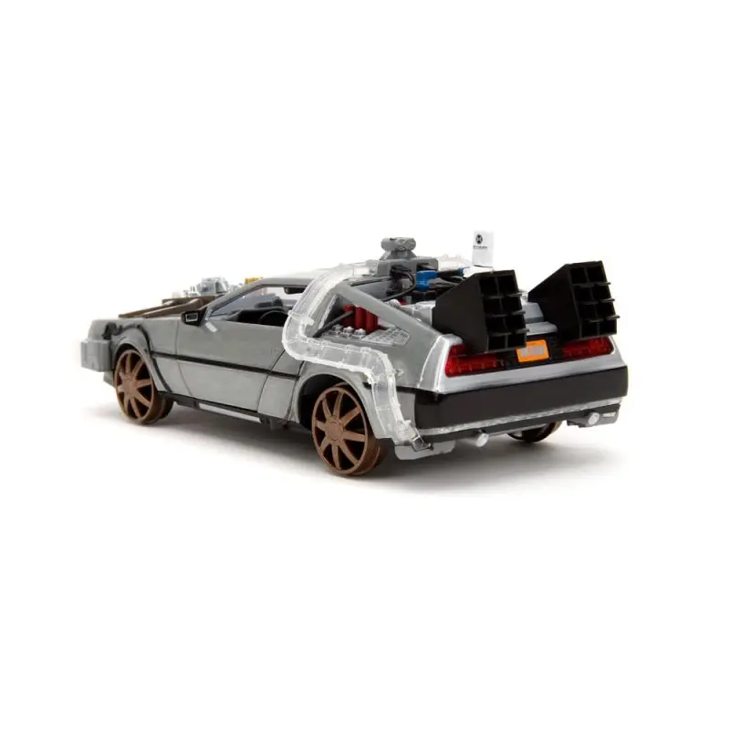 Retour vers le Futur III DeLorean Time Machine Railroad Wheels 1/24 métal Hollywood Rides | 0801310349960
