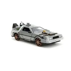 Retour vers le Futur III DeLorean Time Machine Railroad Wheels 1/24 métal Hollywood Rides | 0801310349960