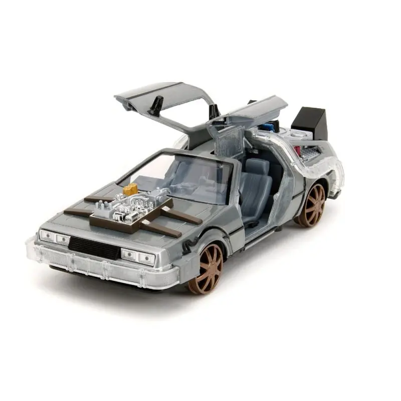 Retour vers le Futur III DeLorean Time Machine Railroad Wheels 1/24 métal Hollywood Rides | 0801310349960