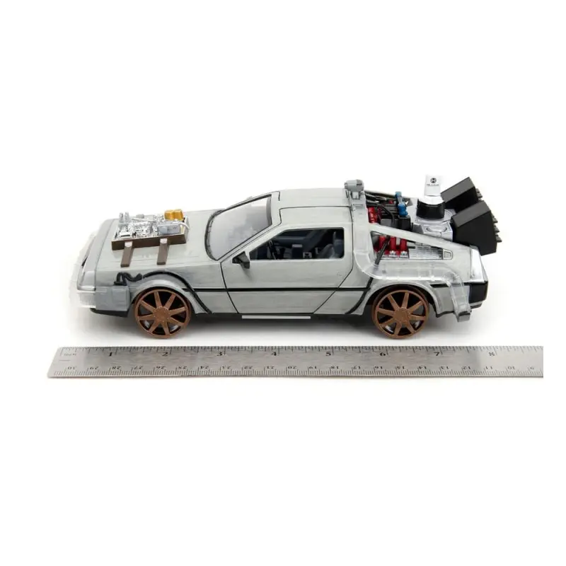 Retour vers le Futur III DeLorean Time Machine Railroad Wheels 1/24 métal Hollywood Rides | 0801310349960