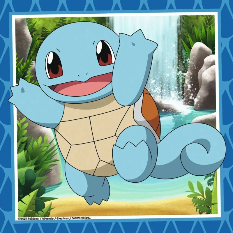 Puzzle: Pokémon - Charmander, Bulbasaur and Squirtle 3x49 pieces
Publisher: Ravensburger