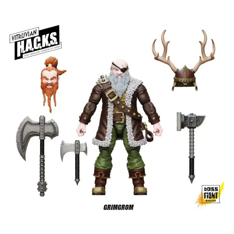 Vitruvian H.A.C.K.S. figurine Dwarf Mercenary Grimgrom | 0814800024667