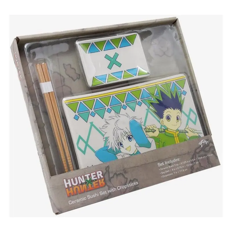 Hunter x Hunter Plaque Sushi et baguettes ensemble en céramique Gon & Killua | 0841092158374