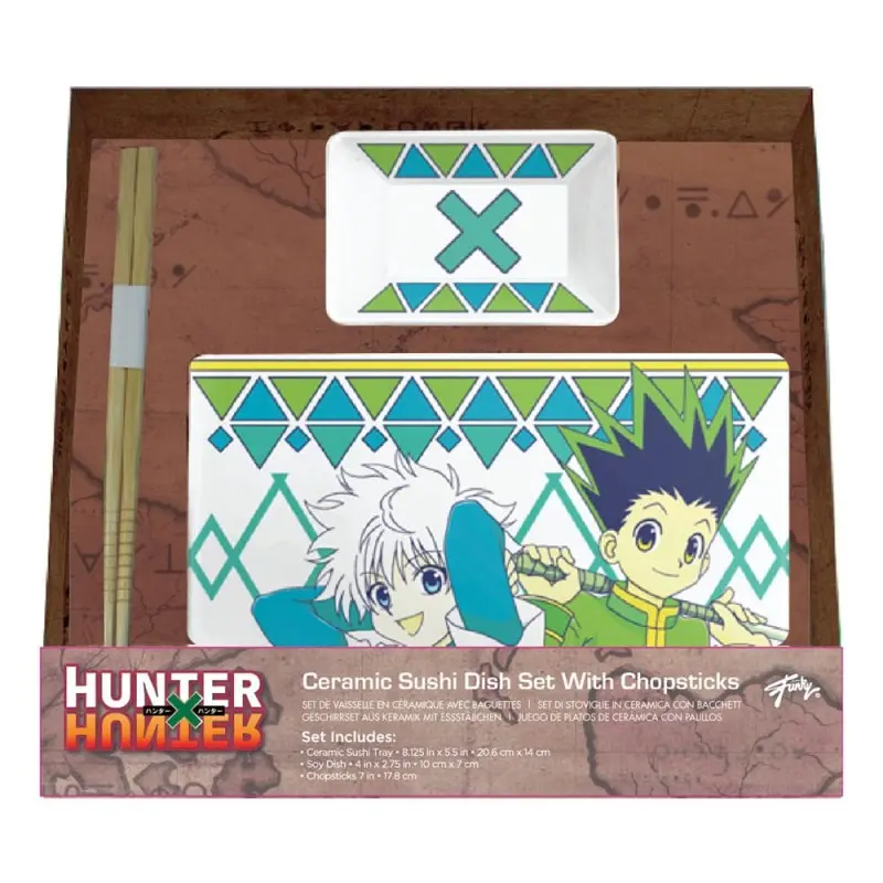 Hunter x Hunter Plaque Sushi et baguettes ensemble en céramique Gon & Killua | 0841092158374