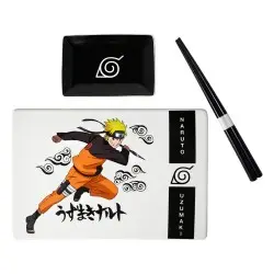 Naruto Shippuden Plaque Sushi et baguettes ensemble en céramique Naruto Uzumaki | 0841092132343