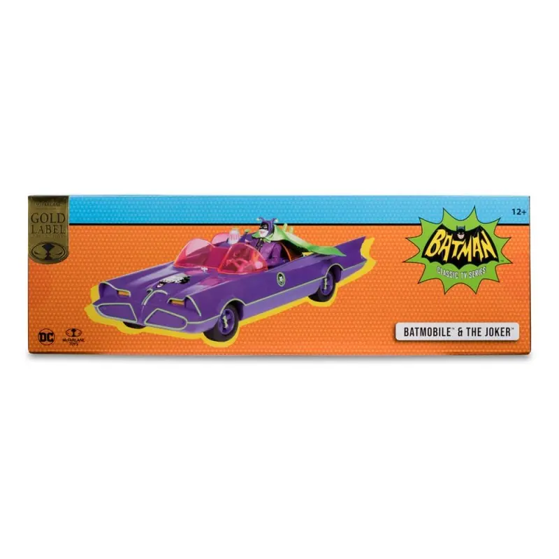 DC Retro figurine avec voiture Batman 66 Batmobil with Joker (Gold Label) | 0787926150179