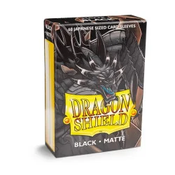 produit : Japanese size Matte Sleeves - Black (60 Sleeves) marque : Dragon Shield