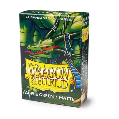 produit : Japanese size Matte Sleeves - Apple Green (60 Sleeves) marque : Dragon Shield produit : Japanese size Matte Sleeves - Apple Green (60 Sleeves) marque : Dragon Shield