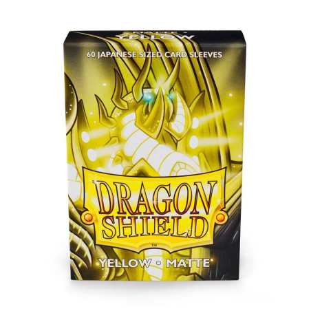 produit : Japanese size Matte Sleeves - Yellow (60 Sleeves) marque : Dragon Shield
