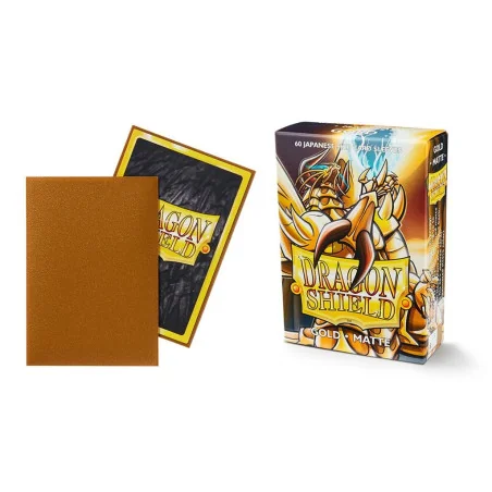 Product: Japanese size Matte Sleeves - Gold (60 Sleeves)
Brand: Dragon Shield