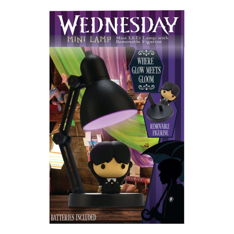 Wednesday lampe LED mini avec figurine 10 cm 
