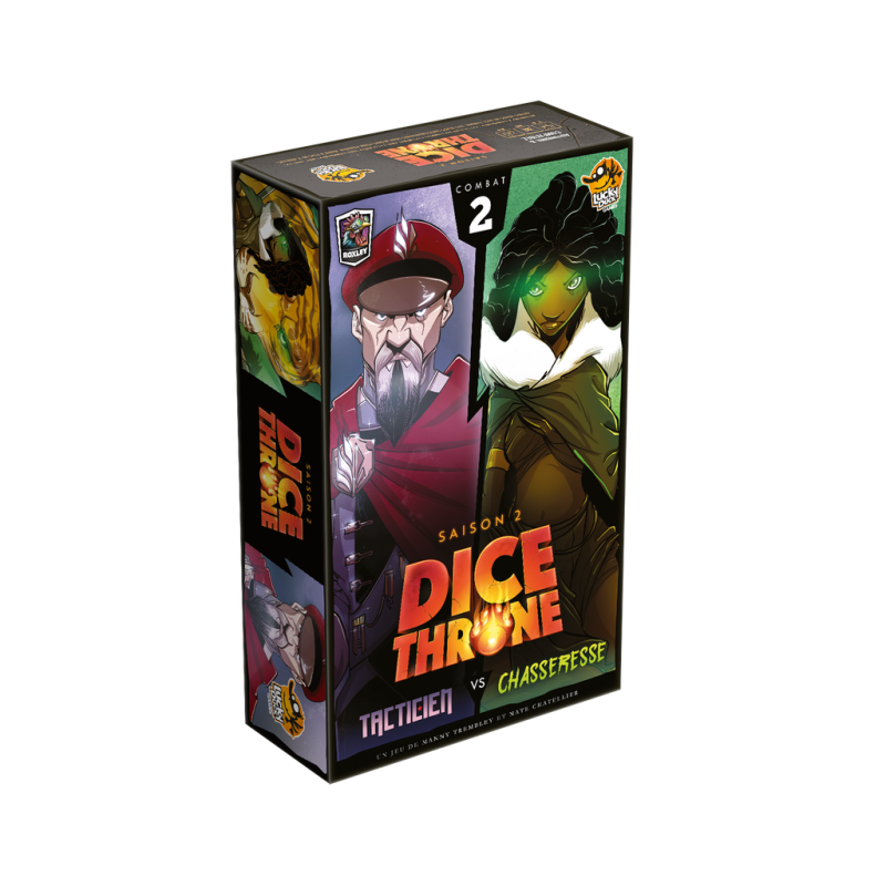 jeu : Dice Throne S2 - Tacticien vs. Chasseresse éditeur : Lucky Duck Games version française