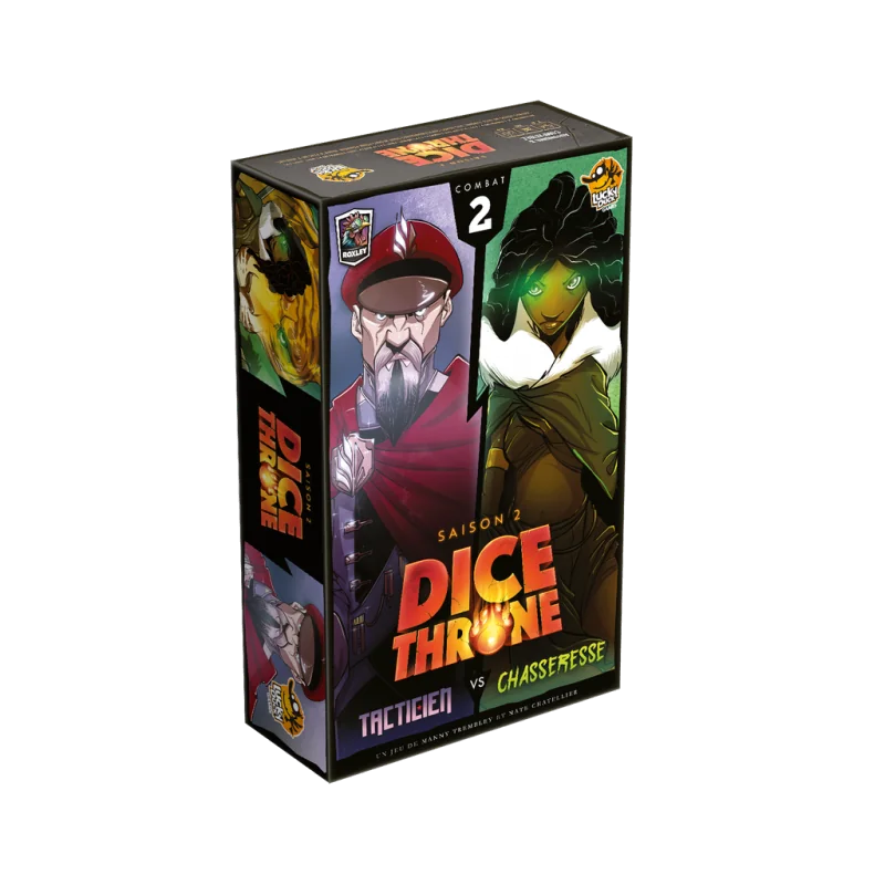 jeu : Dice Throne S2 - Tacticien vs. Chasseresse
éditeur : Lucky Duck Games
version française